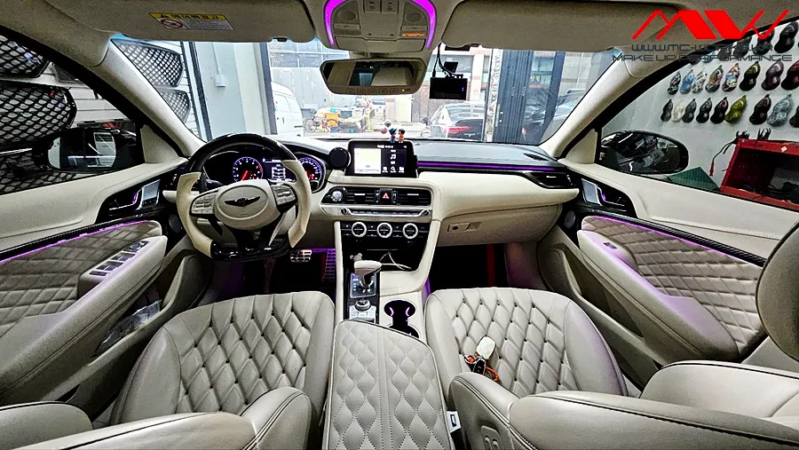 Genesis G70 interior customization installation result