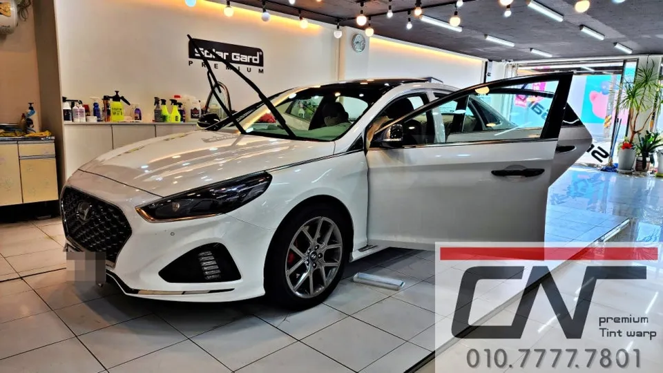 Hyundai Sonata New Riseのカーフィルム施工事例｜熱遮断効果と仕上がり 施工写真 1-2