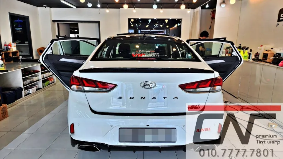 Hyundai Sonata New Riseのカーフィルム施工事例｜熱遮断効果と仕上がり 施工写真 3-2
