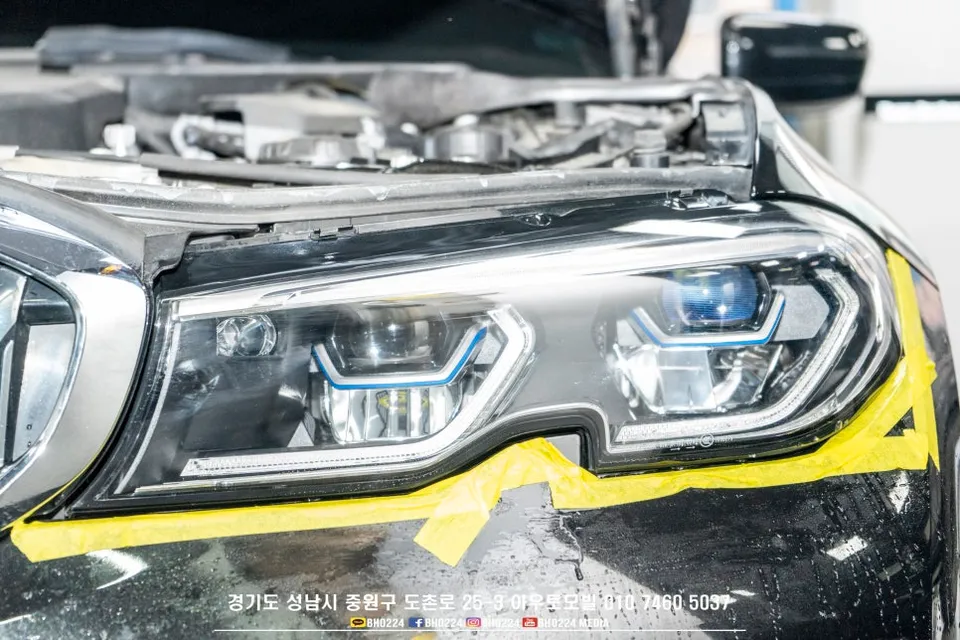BMW 3 Series G20 ヘッドライトPPF施工事例｜傷防止効果 施工写真 3-1