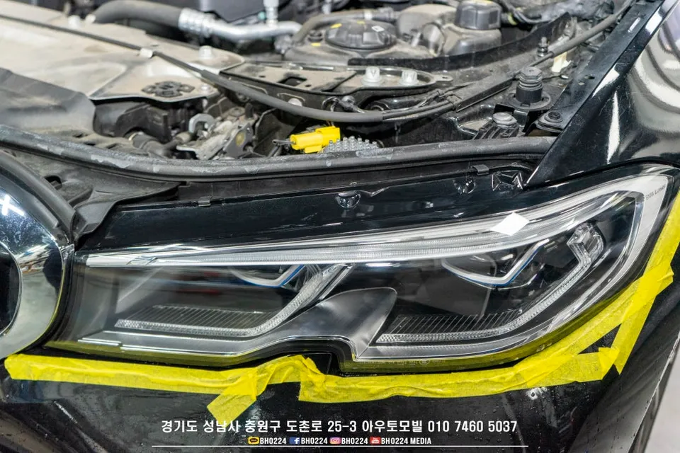 BMW 3 Series G20 ヘッドライトPPF施工事例｜傷防止効果 施工写真 1-2