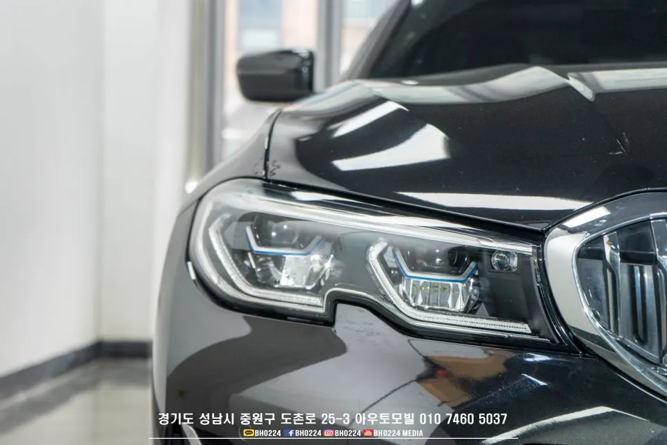 BMW 3 Series G20 ヘッドライトPPF施工事例｜傷防止効果 施工写真 2-2