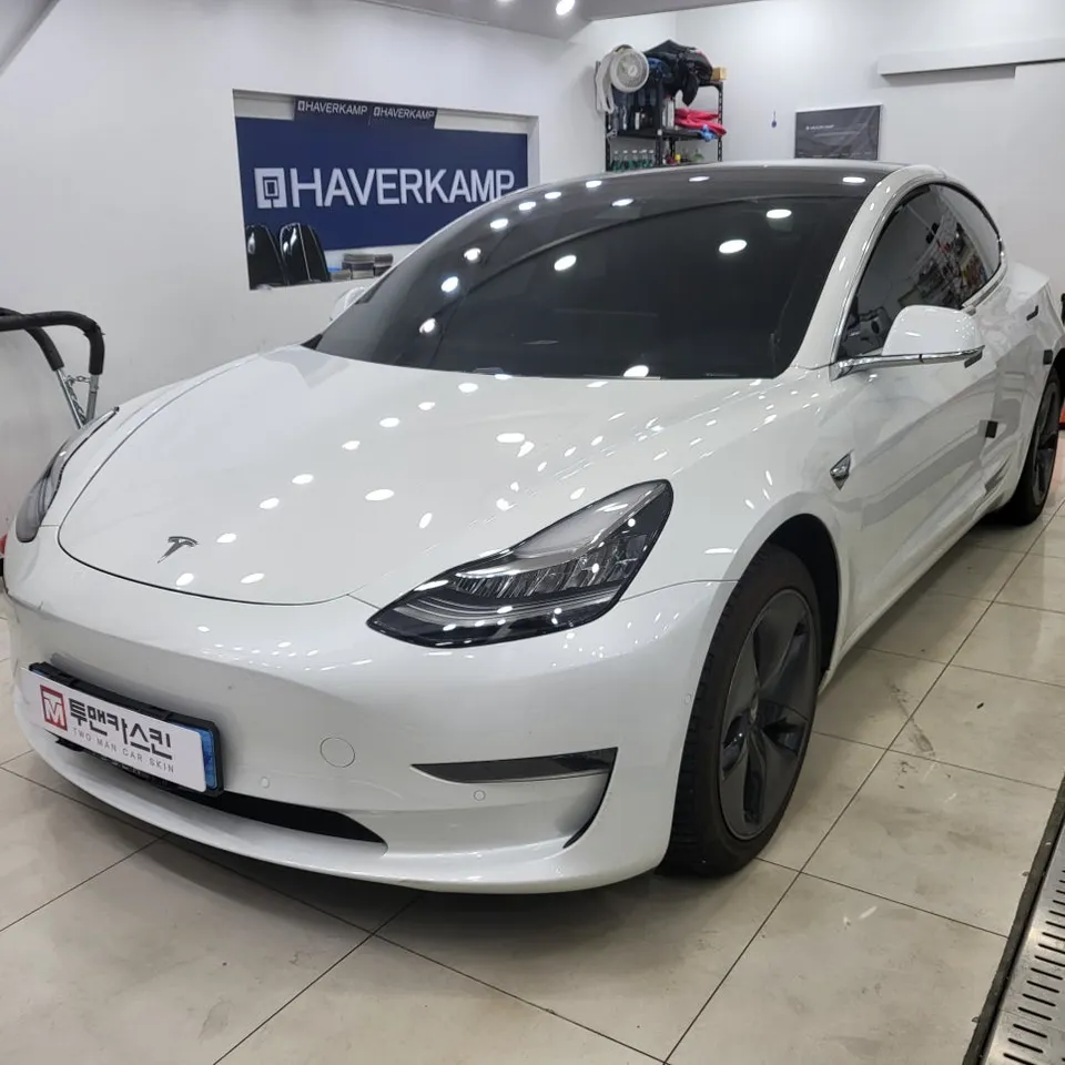 Tesla Model 3のカーラッピング事例:実例と費用目安 施工写真 2-1