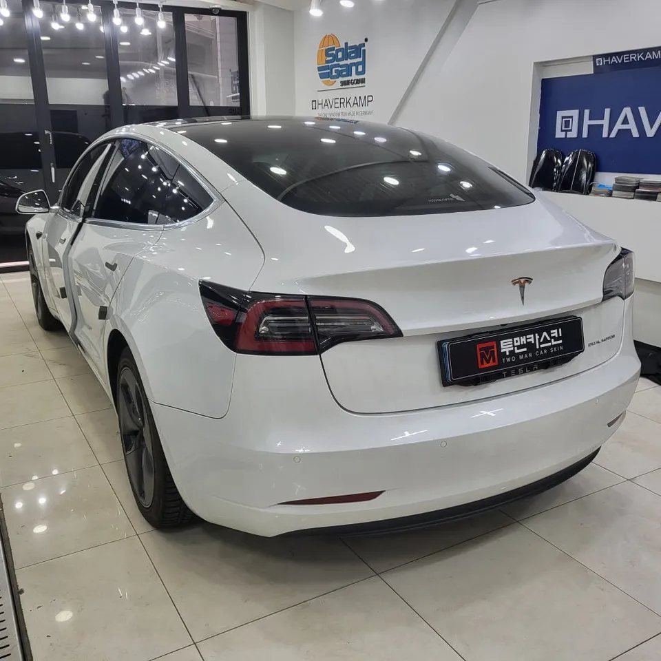 Tesla Model 3のカーラッピング事例:実例と費用目安 施工写真 3-1