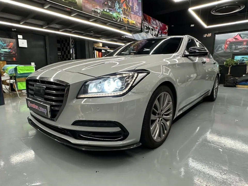 Genesis G80 PPF施工事例|ポルシェグレーの仕上がり 施工写真 4-1