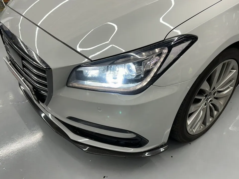 Genesis G80 PPF施工事例|ポルシェグレーの仕上がり 施工写真 1-2