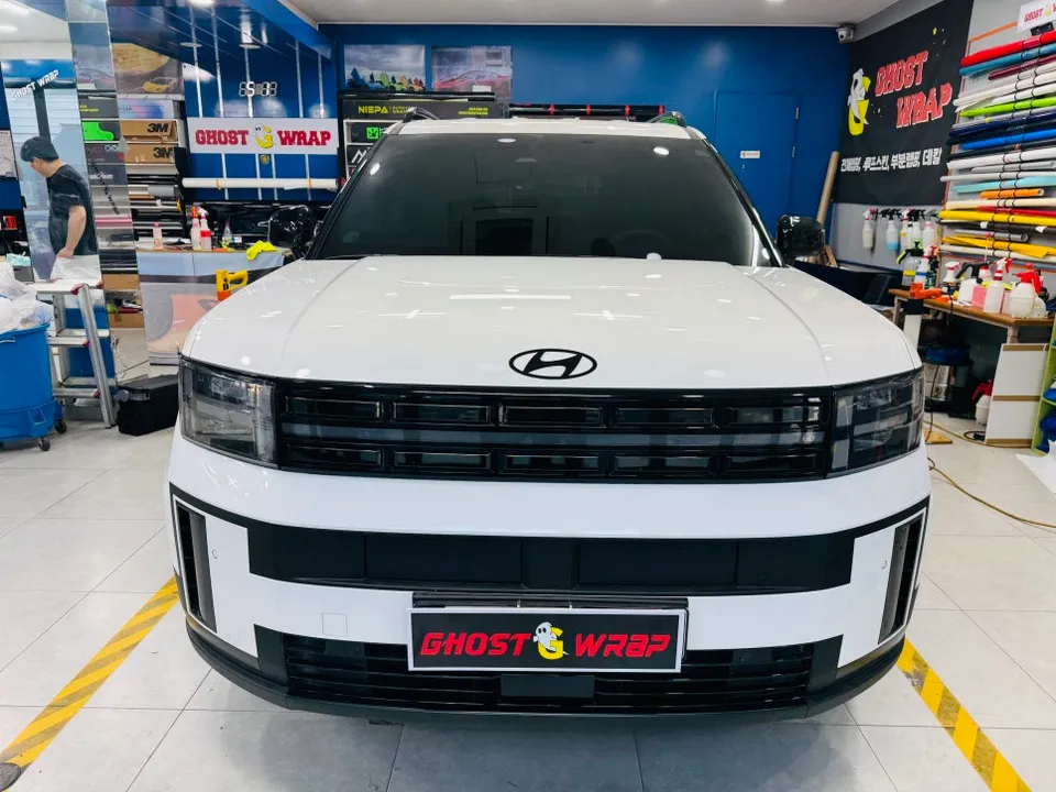 Hyundai Santa Fe MX5のヘッドライトPPF施工事例 写真