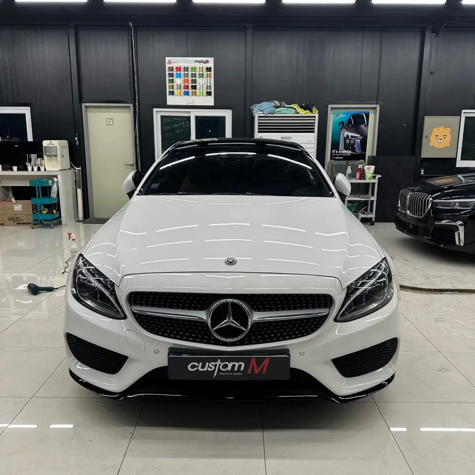 Mercedes-Benz CLSのカーラッピング事例｜クローム除去・ルーフ 施工写真 2-2