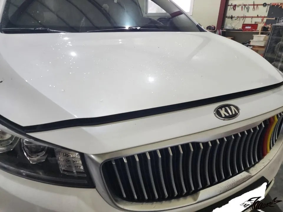 Kia Carnivalのカーラッピング事例｜サテンブラックとポイント施工 施工写真 3-1