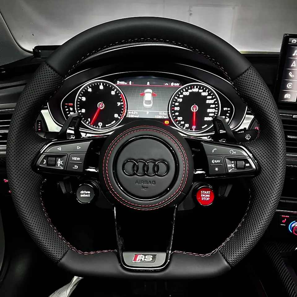 Audi A7 C7 interior customization - Audi A7 Interior Customization: R8 Steering Wheel & 12.3" Android photo 4