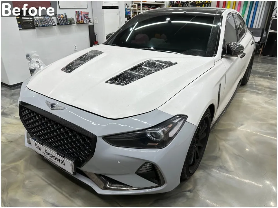 Genesis G70 vinyl wrap - Genesis G70 Vinyl Wrap Review: Satin Dark Basalt Color Change photo 4