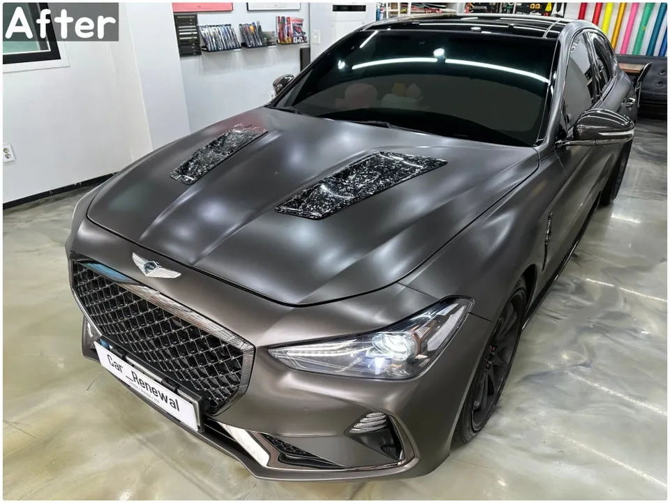 Genesis G70のカーラッピング事例 施工写真 4-1