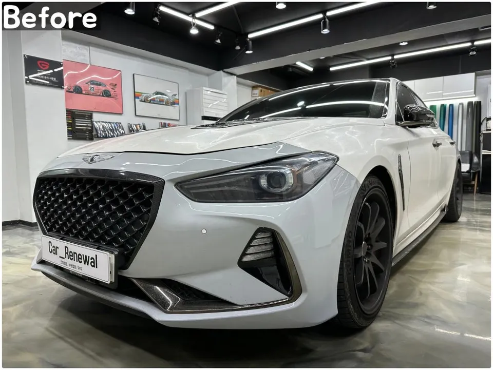 Genesis G70のカーラッピング事例 施工写真 3-2