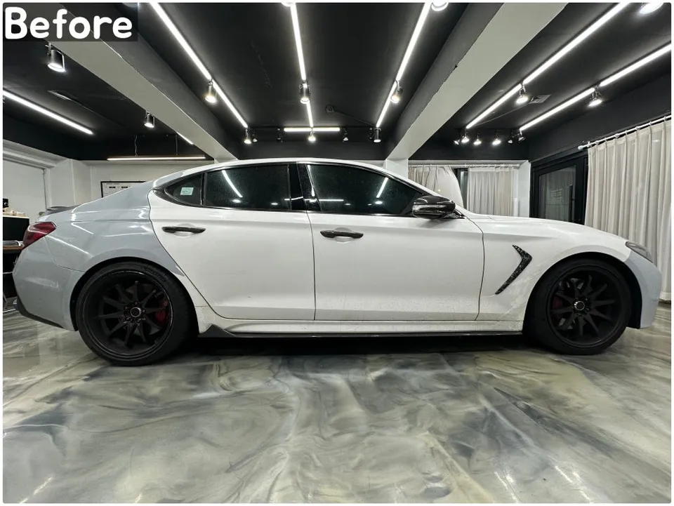Genesis G70のカーラッピング事例 施工写真 1-3