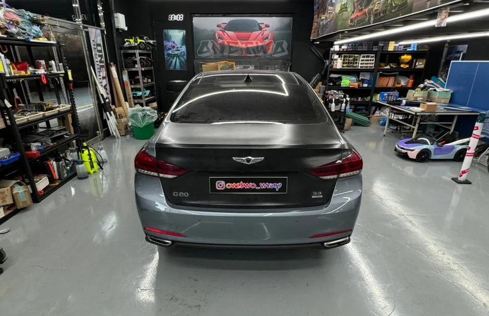 Genesis G80 Vinyl Wrap Repair - Satin Black Perfection