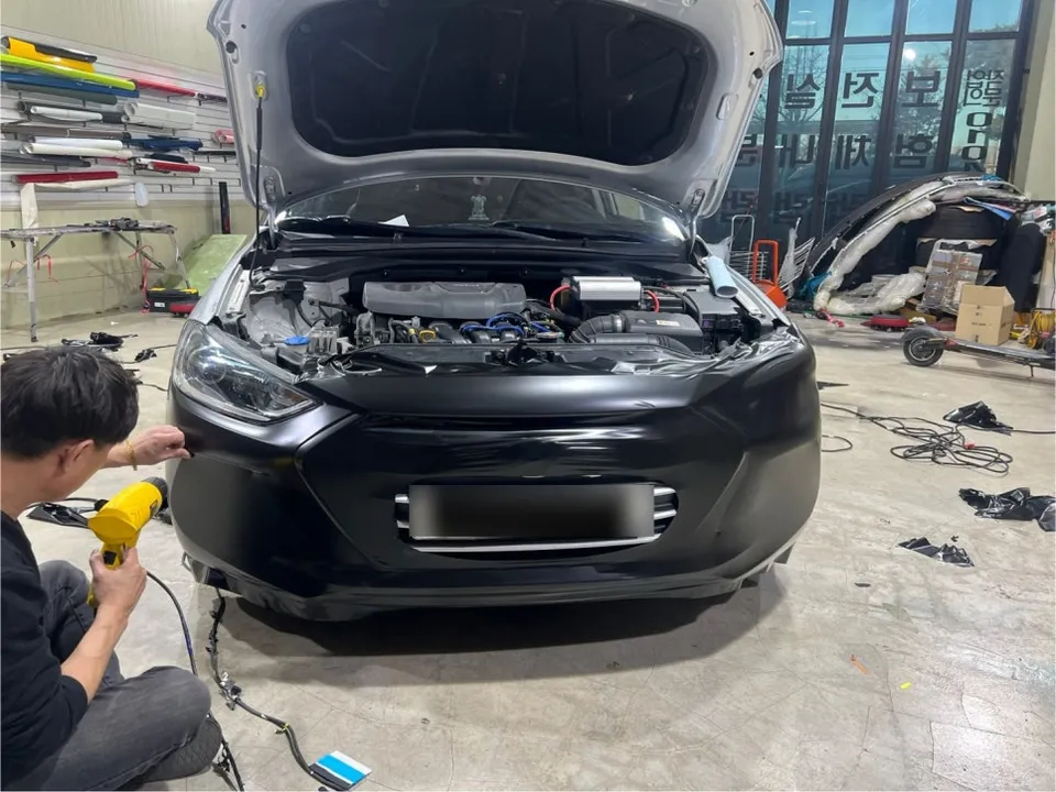 Hyundai Elantra AD Satin Black Vinyl Wrap Review