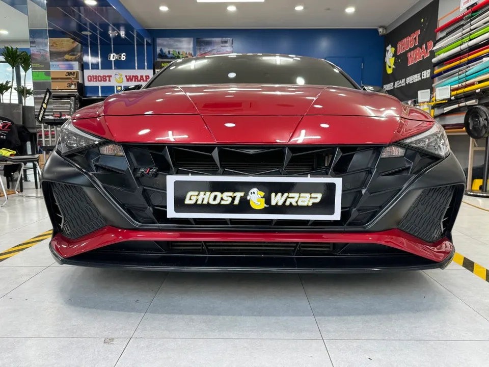Hyundai Elantra Nのカーラッピング事例|費用目安・仕上がり 施工写真 3-1