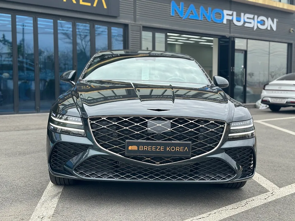 Genesis G80 PPF施工事例|無光カラーの保護と変身 施工写真 3-1