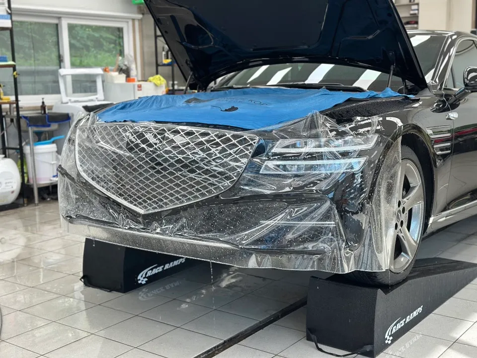 Genesis G80 PPF再施工事例｜韓国での保険修理 施工写真 1-2