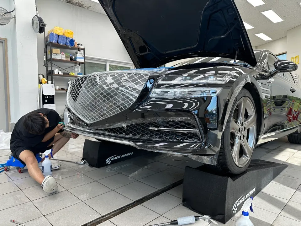 Genesis G80 PPF再施工事例｜韓国での保険修理 施工写真 2-2