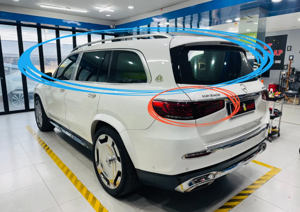 Mercedes-Benz GLS PPF施工事例|デュオトンラッピングとライト保護 施工写真 1-1