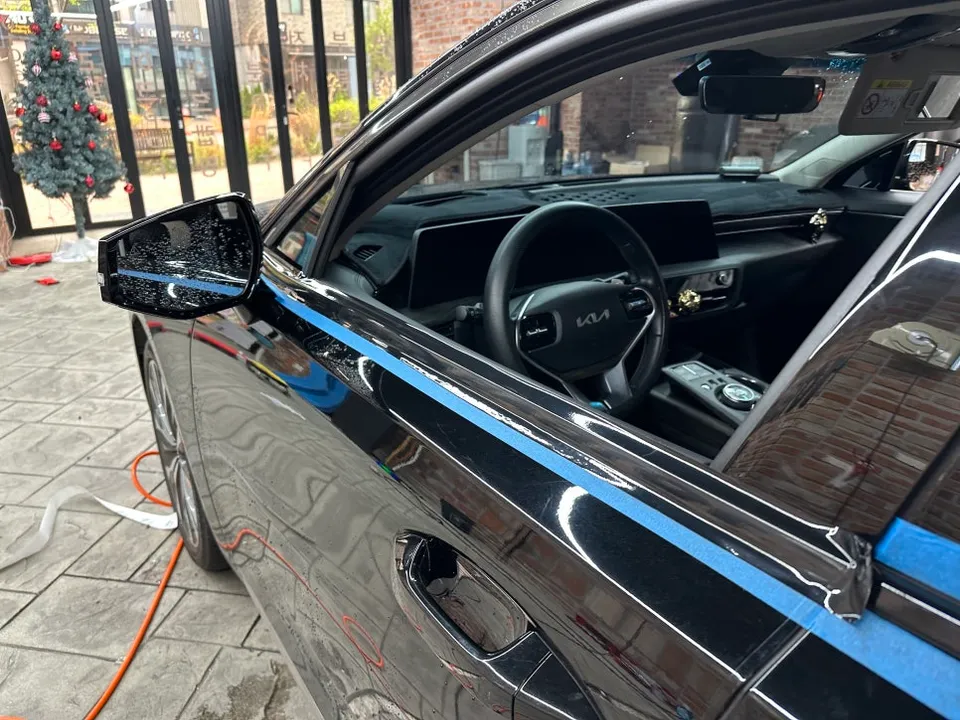 Kia K8 PPF施工事例|クロームパーツの印象変化 施工写真 1-3