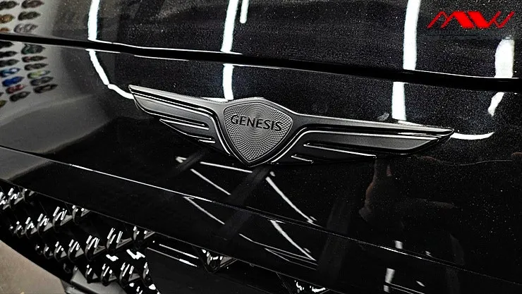 Genesis G70のカーラッピング事例|クローム除去と内装カラーチェンジ 施工写真 1-3