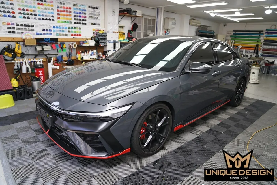 Hyundai Elantra Nのカーラッピング事例|費用目安・仕上がり 施工写真 2-1