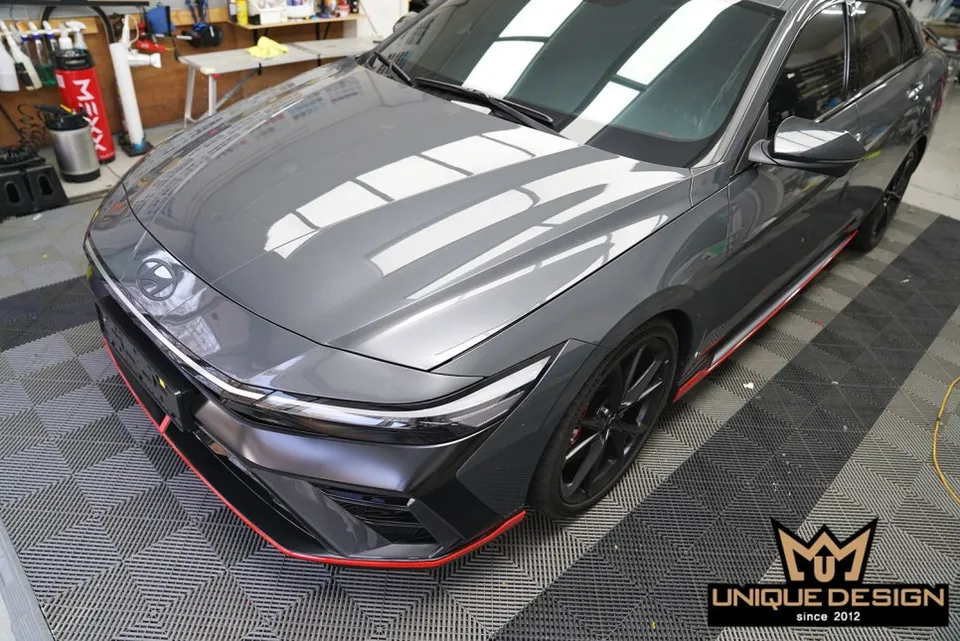 Hyundai Elantra Nのカーラッピング事例|費用目安・仕上がり 施工写真 3-1