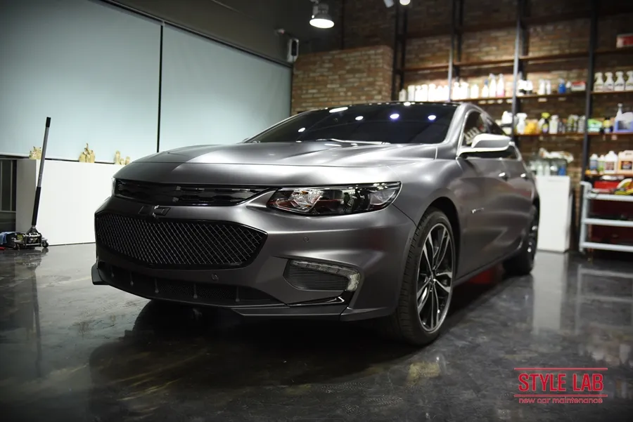 Chevrolet Malibu vinyl wrap - Chevrolet Malibu Vinyl Wrap Review: Satin Dark Gray Color Change photo 6