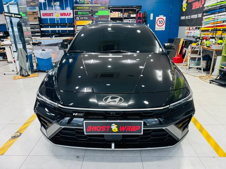 Hyundai Elantra Nのカーラッピング事例|費用目安・仕上がり 施工写真 1-1