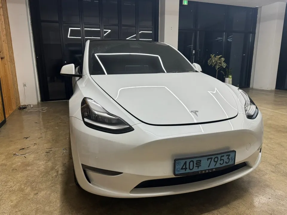 Tesla Model Y ambient lighting installation result