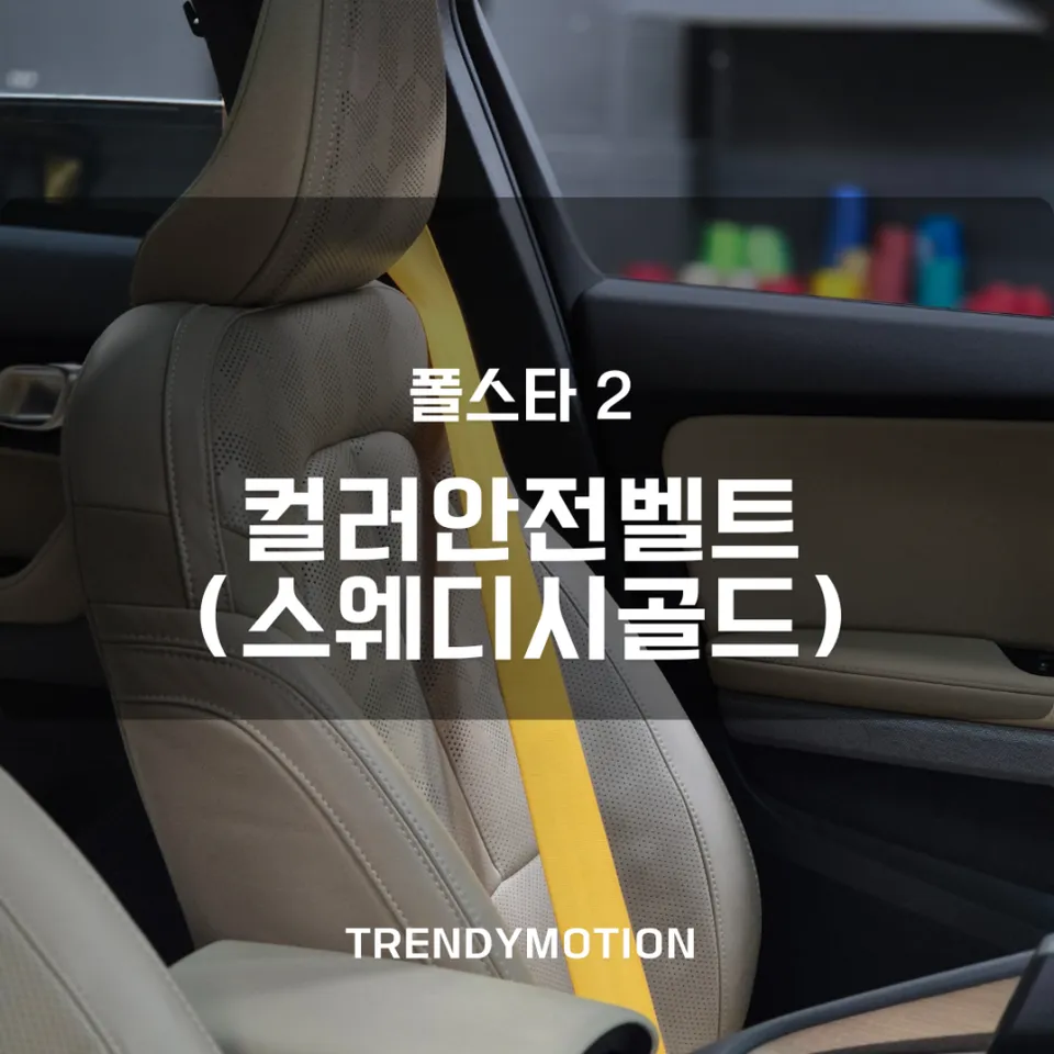 Polestar 2 Interior Customization: Swedish Gold Seatbelts photo 13