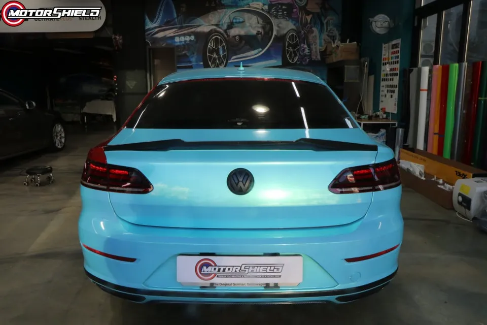 Volkswagen Arteonのカーラッピング事例|3Mサテンダークグレー 施工写真 1-2