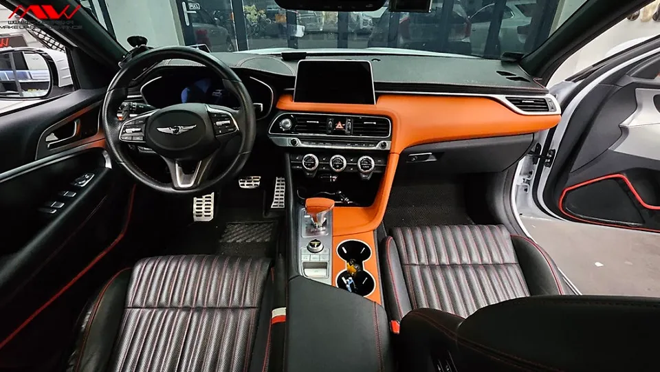 Genesis G70 interior customization - Genesis G70 Interior Customization Review — Hermes Orange photo 4