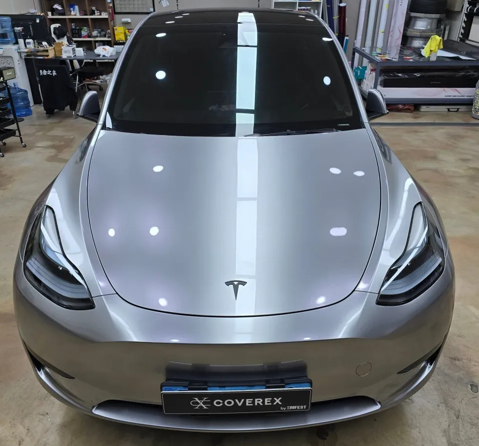 Tesla Model Y Vinyl Wrap Review: GT Silver Finish photo 2