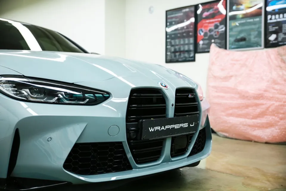 BMW M3のPPF施工事例|サテンブラックラッピング 施工写真 1-3