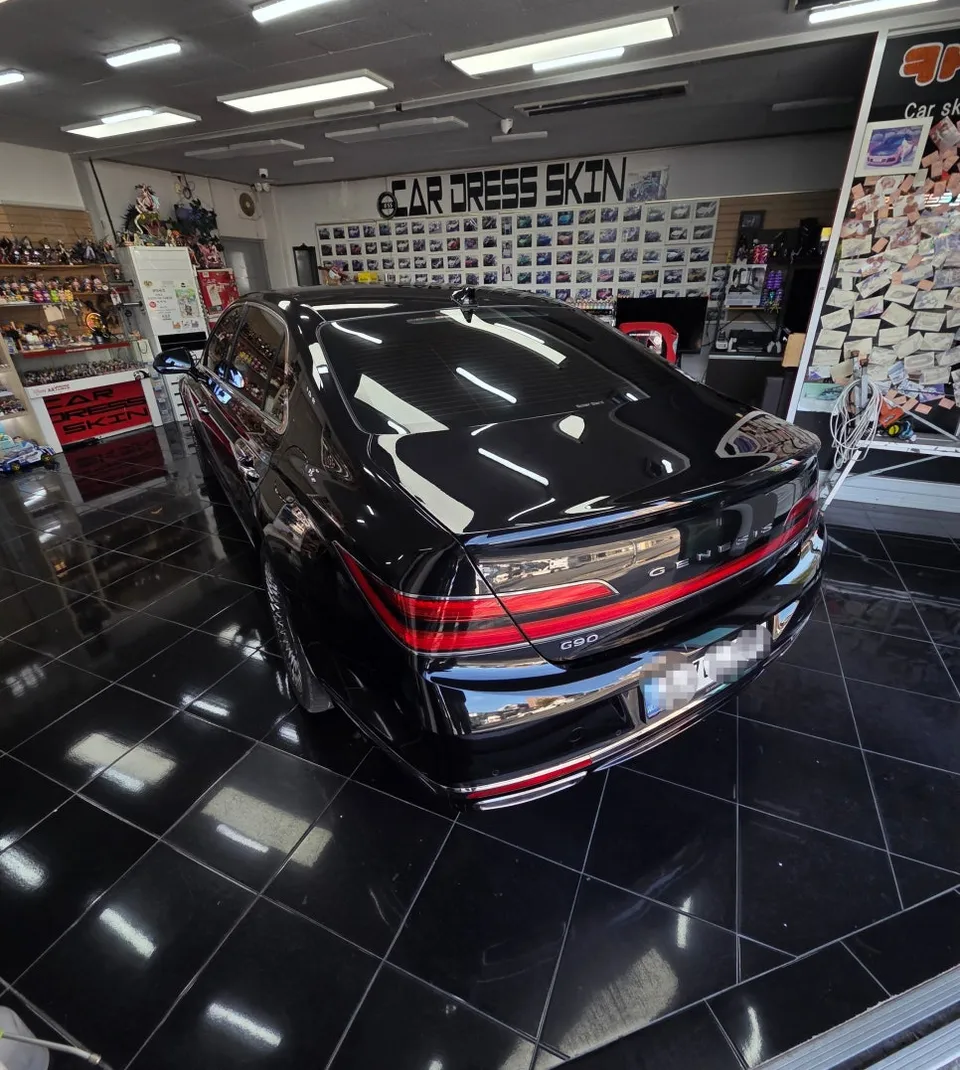 Genesis G90 vinyl wrap - Genesis G90 Vinyl Wrap Review: Storm Gray Color Change photo 4