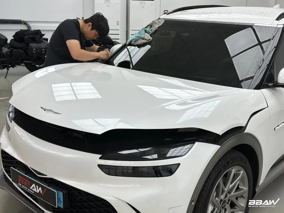 Genesis GV60のPPF施工事例｜石跳ね保護と仕上がり 施工写真 3-3