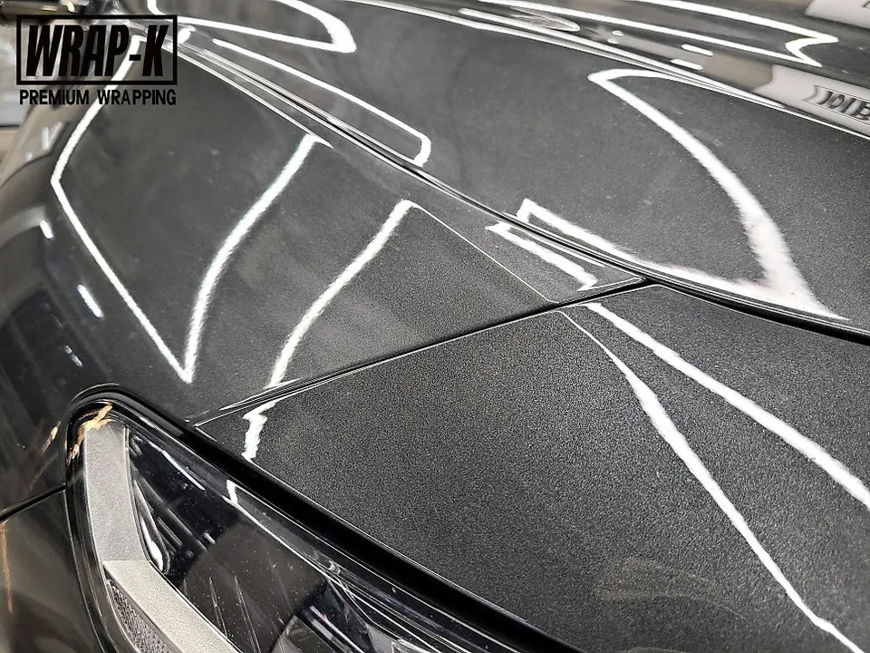 Genesis G70のカーラッピング事例|サテンダークグレー 施工写真 1-3