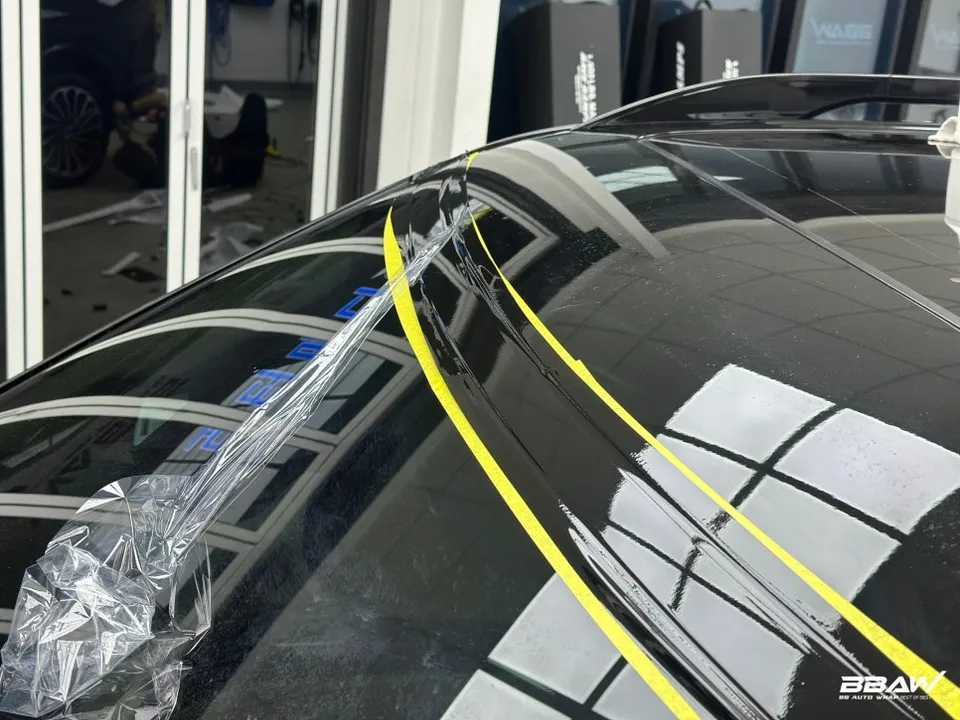 Hyundai Palisadeのカーラッピング事例｜クロームパーツのブラックアウト 施工写真 1-3