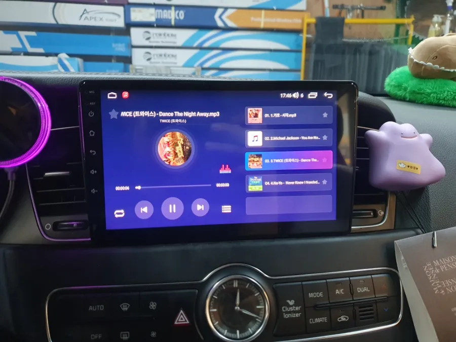 Kia K7 YGのAndroid Auto・CarPlay取付事例 施工写真 2-2