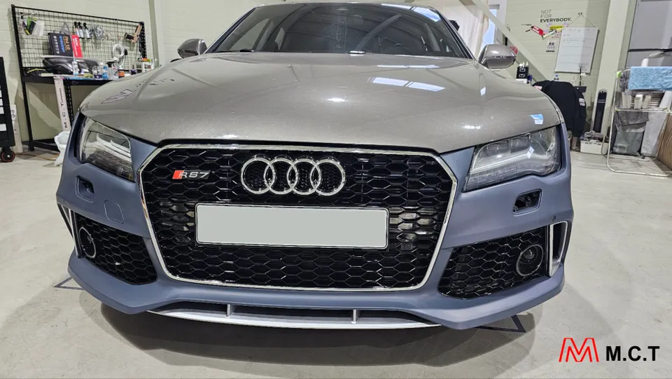 Audi A7 vinyl wrap - Audi A7 Vinyl Wrap Review: RS7 Bumper Upgrade & Satin Black Finis photo 4