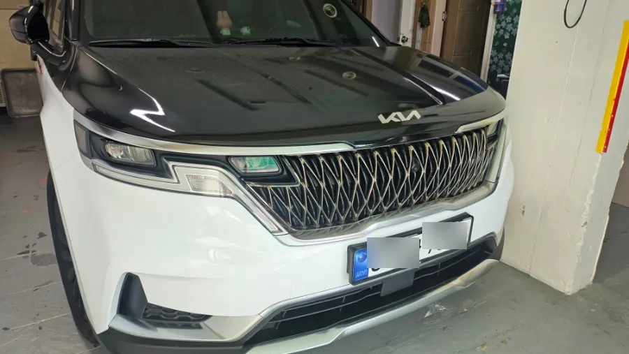 Kia Carnivalのカーラッピング事例|ホワイトフィルムで高級感を演出 施工写真 1-2