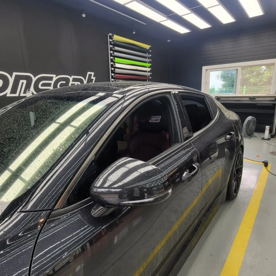 Kia Stinger vinyl wrap - Kia Stinger Window Trim Blackout Vinyl Wrap Review photo 3