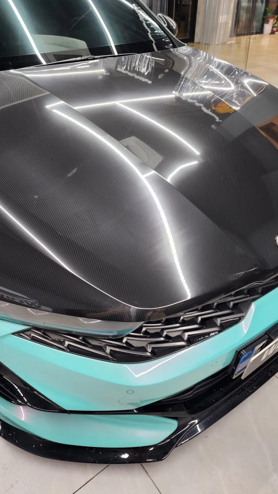 Kia K5のPPF施工事例｜カモフラージュ柄フィルムの仕上がり 施工写真 3-1