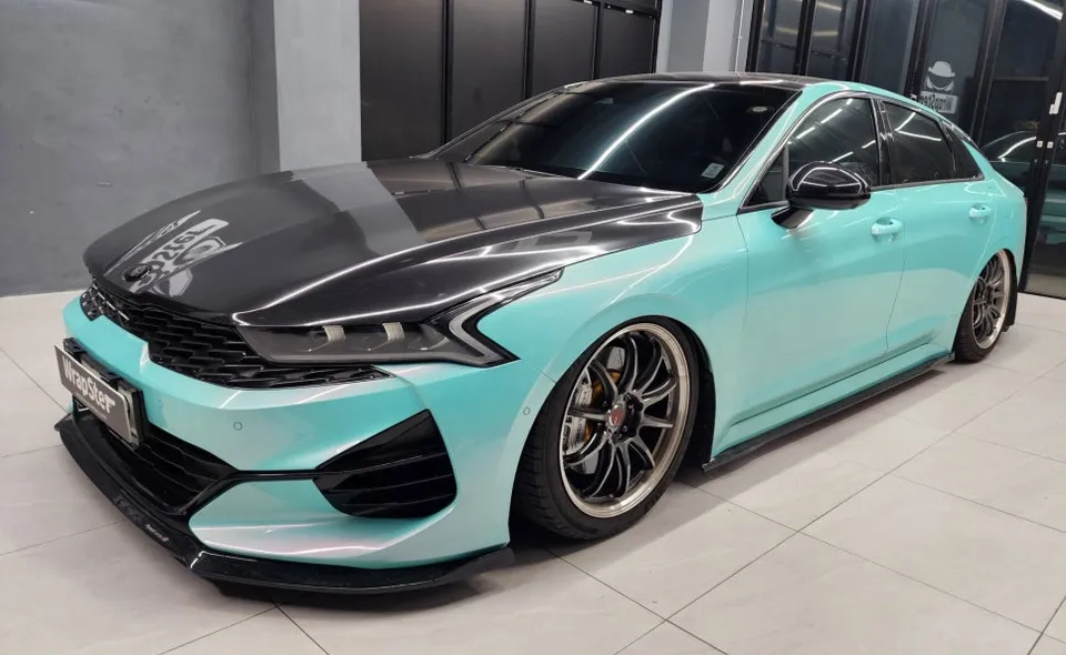 Kia K5のPPF施工事例｜カモフラージュ柄フィルムの仕上がり 施工写真 2-2