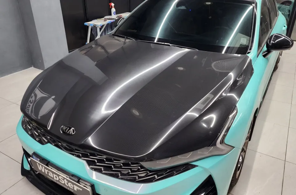 Kia K5のPPF施工事例｜カモフラージュ柄フィルムの仕上がり 施工写真 2-3