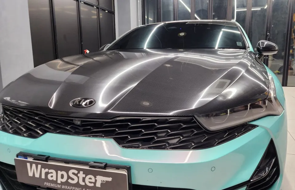 Kia K5のPPF施工事例｜カモフラージュ柄フィルムの仕上がり 施工写真 3-3