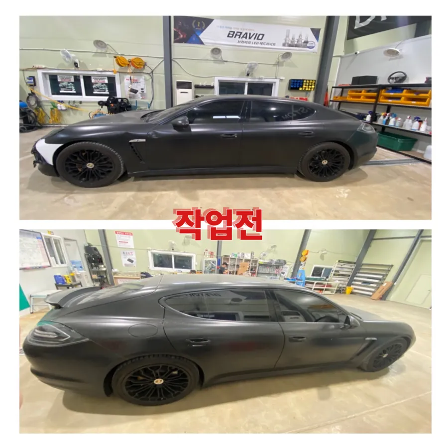 Porsche Panamera vinyl wrap - Porsche Panamera Satin Black Wrap Removal Review photo 3